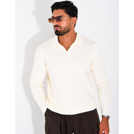 Weicher Strickpullover mit Polokragen