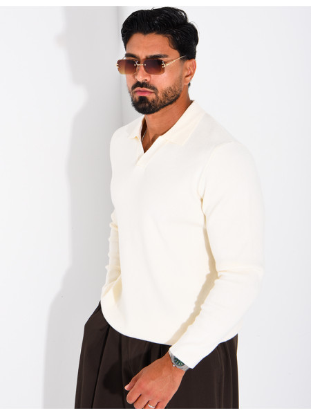 Weicher Strickpullover mit Polokragen