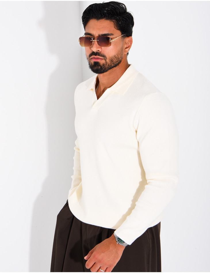 Weicher Strickpullover mit Polokragen