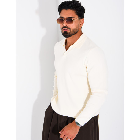 Weicher Strickpullover mit Polokragen