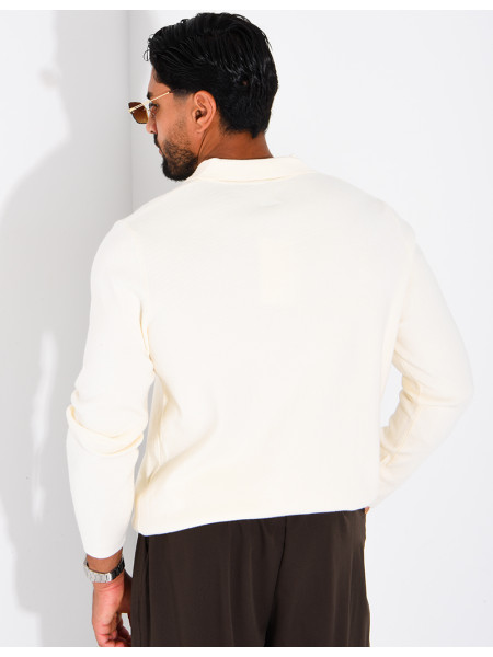 Weicher Strickpullover mit Polokragen