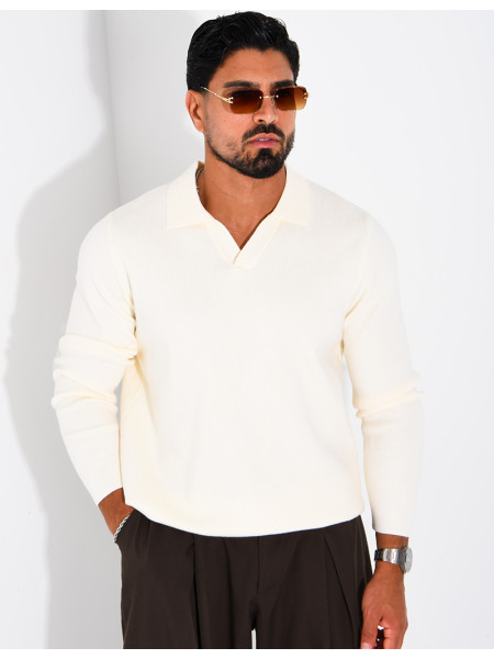 Weicher Strickpullover mit Polokragen