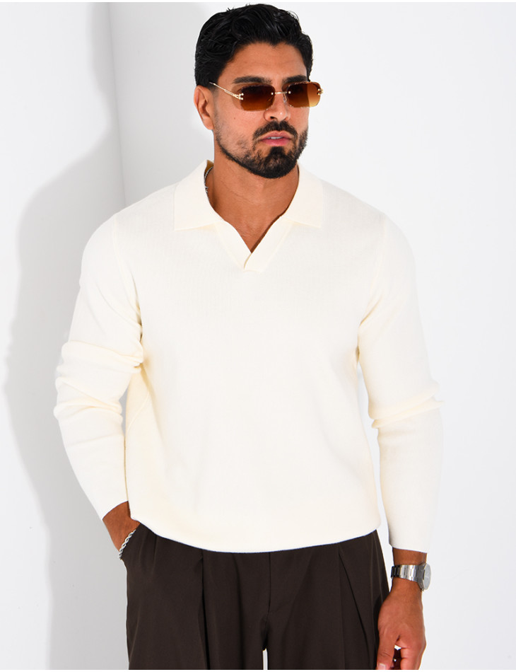 Weicher Strickpullover mit Polokragen
