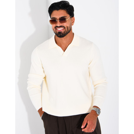 Weicher Strickpullover mit Polokragen
