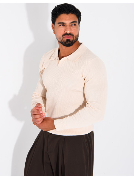 Polo homme côtelé
