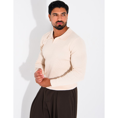 Polo homme côtelé