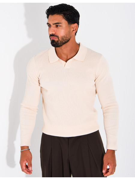 Polo homme côtelé