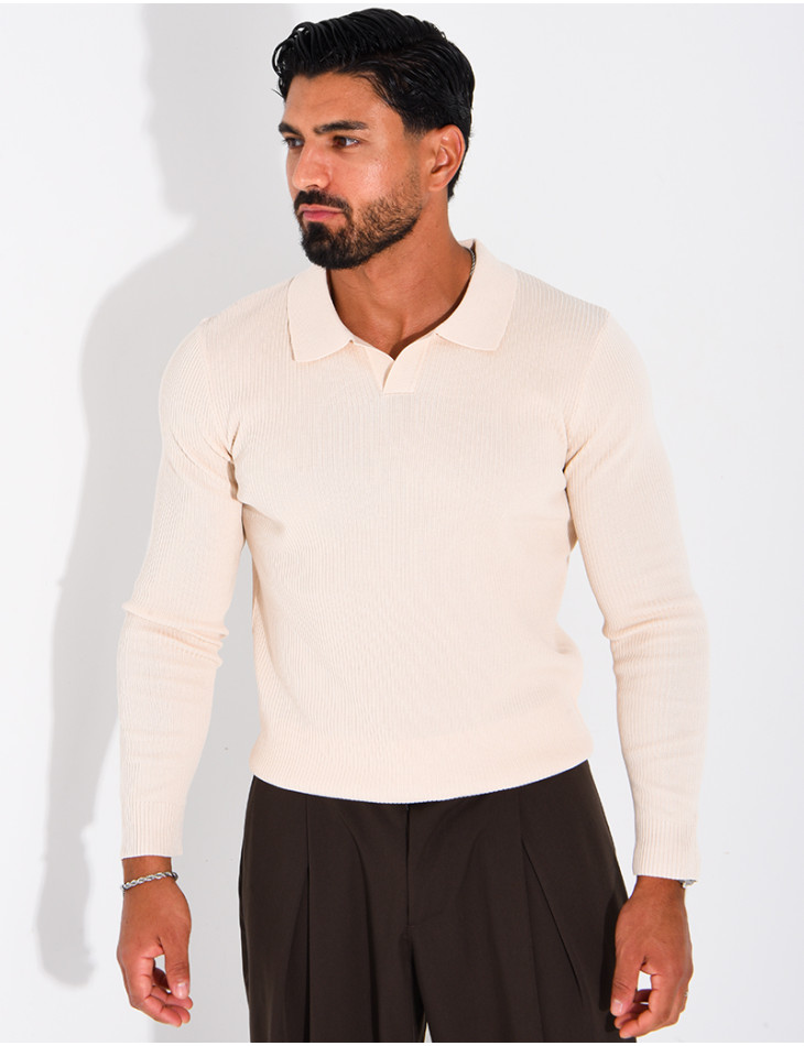 Polo homme côtelé