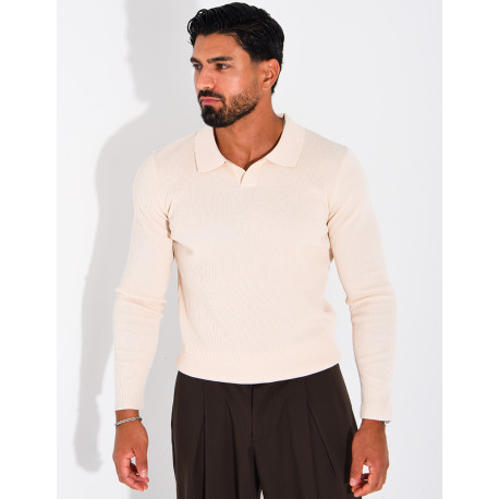 Polo homme côtelé