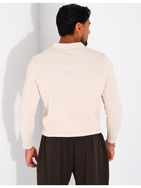 Polo homme côtelé