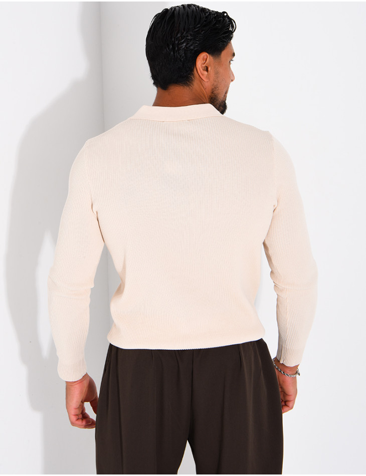 Polo homme côtelé