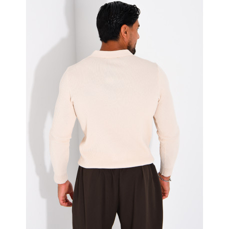 Polo homme côtelé