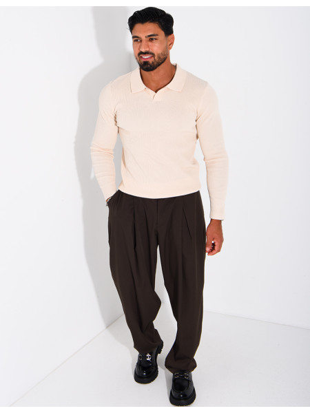 Polo homme côtelé