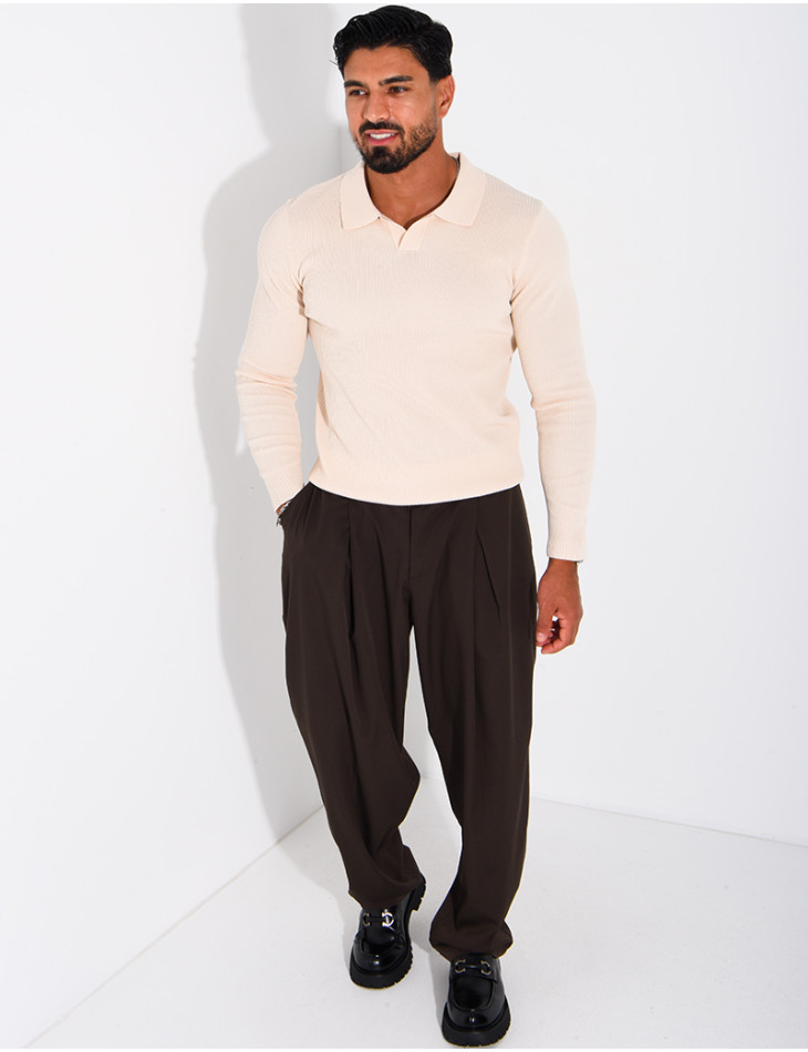 Polo homme côtelé