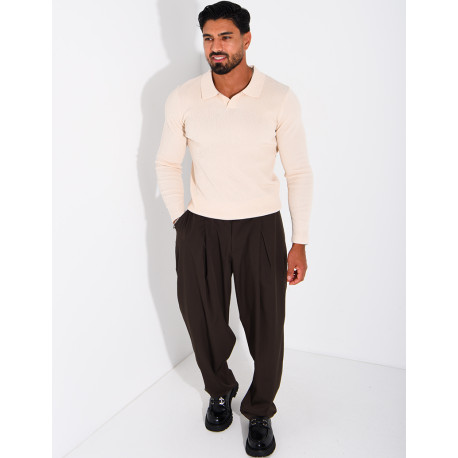 Polo homme côtelé