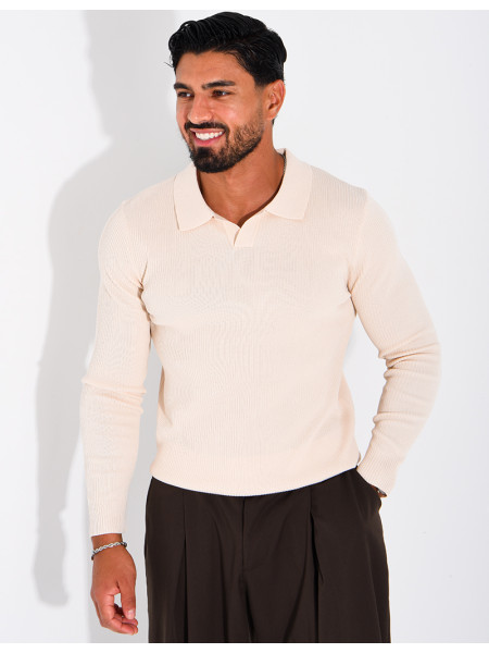 Polo homme côtelé