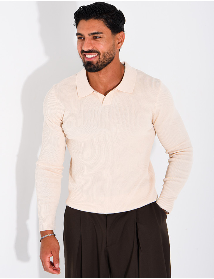 Polo homme côtelé