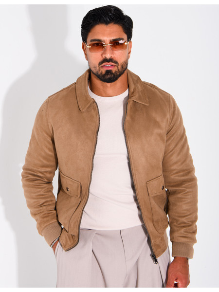 Veste en suédine à poches