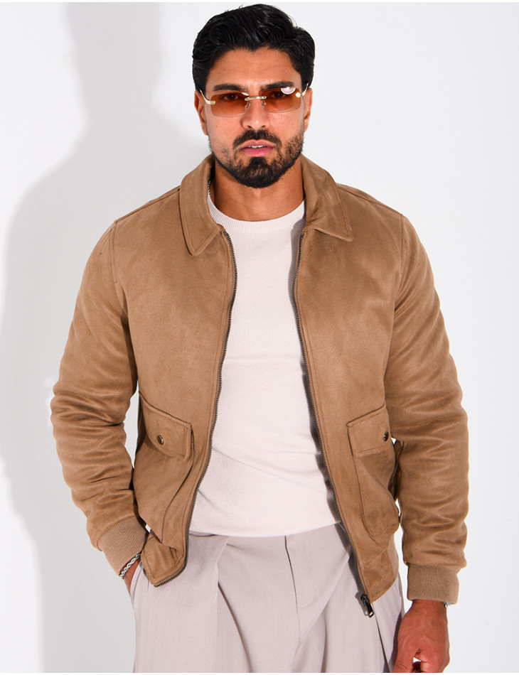 Veste en suédine à poches