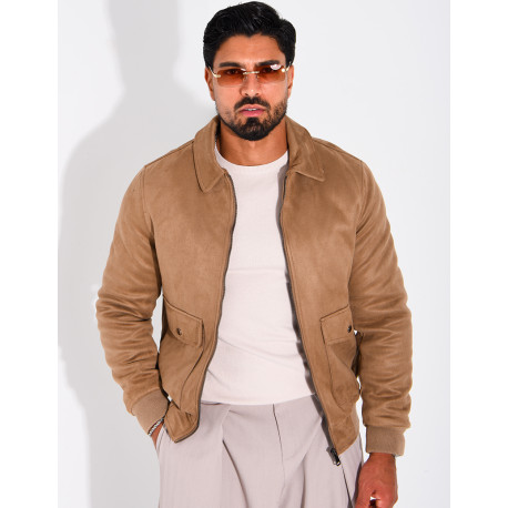 Veste en suédine à poches