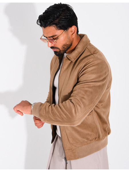 Veste en suédine à poches
