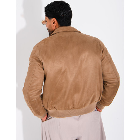 Veste en suédine à poches