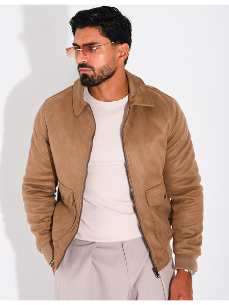 Veste en suédine à poches