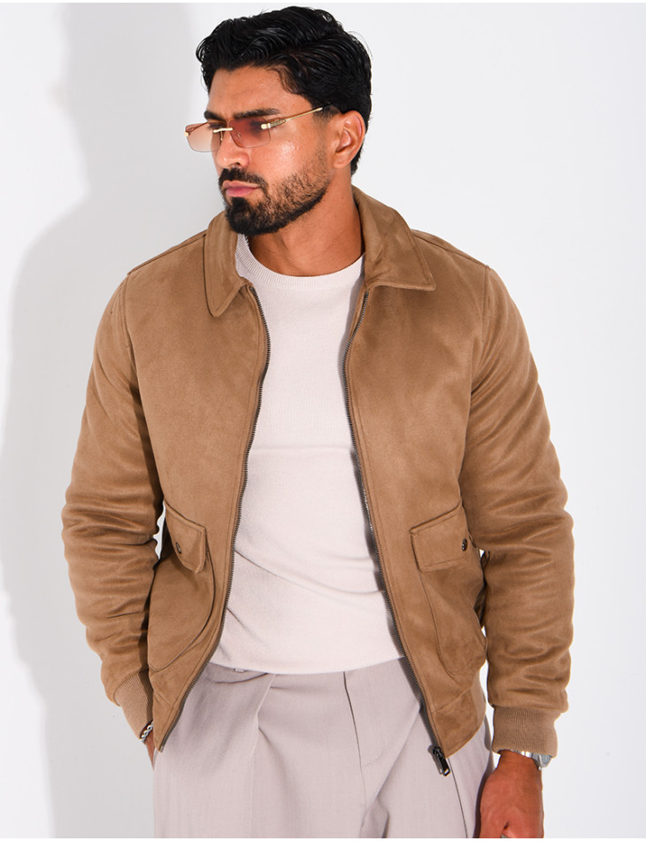Veste en suédine à poches