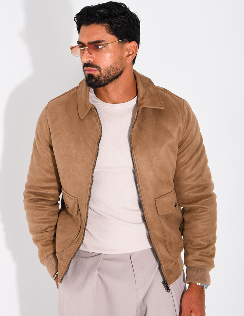 Veste en suédine à poches