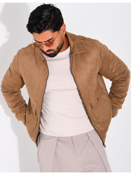 Veste en suédine à poches