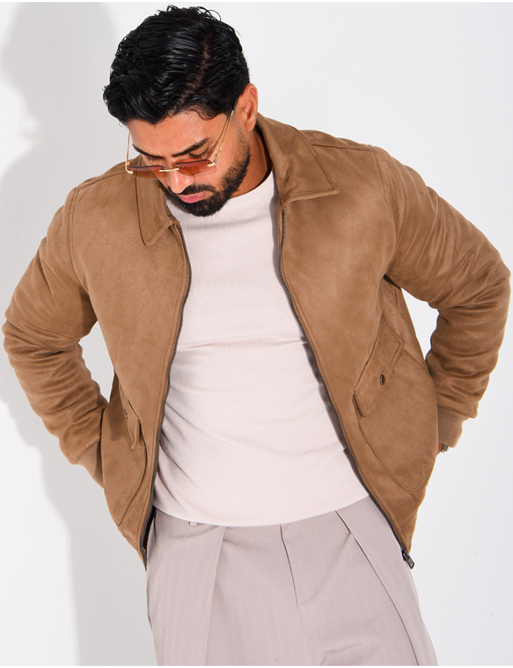 Veste en suédine à poches