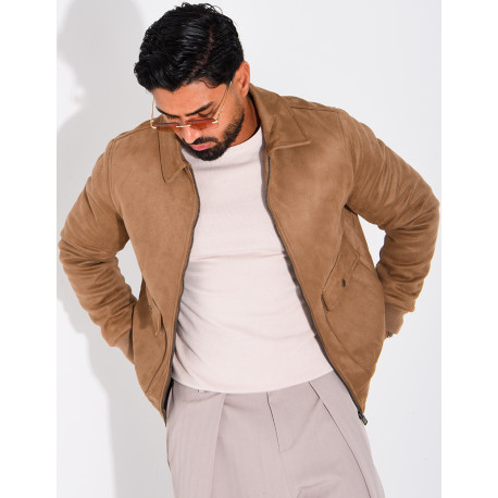 Veste en suédine à poches