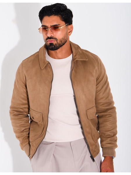 Veste en suédine à poches