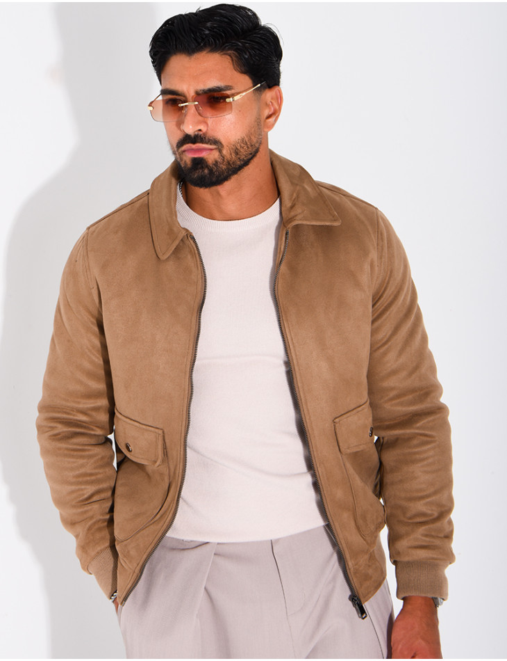 Veste en suédine à poches