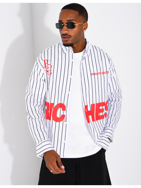 Gestreiftes Langarmhemd „Riches Club“