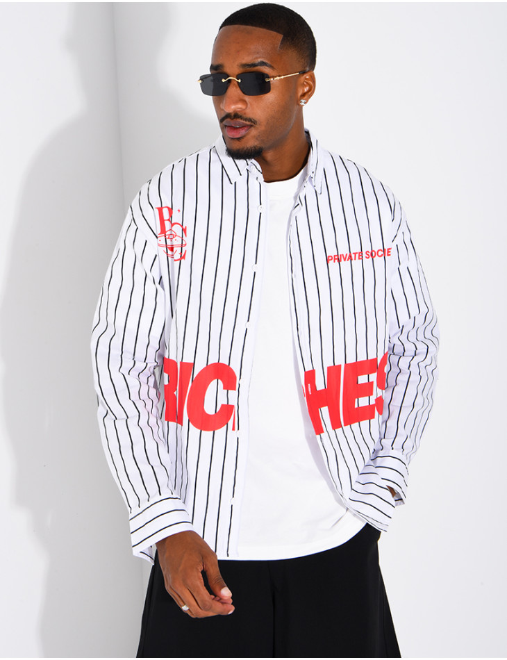 Gestreiftes Langarmhemd „Riches Club“