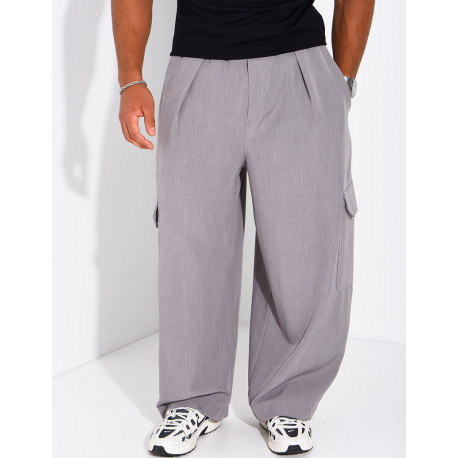 Fließende Oversize-Hose mit Cargotaschen