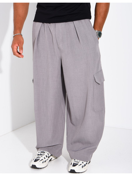 Fließende Oversize-Hose mit Cargotaschen