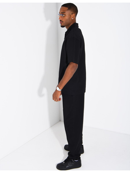 Ensemble polo zippé oversize et pantalon assorti