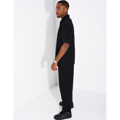Ensemble polo zippé oversize et pantalon assorti