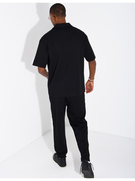 Ensemble polo zippé oversize et pantalon assorti