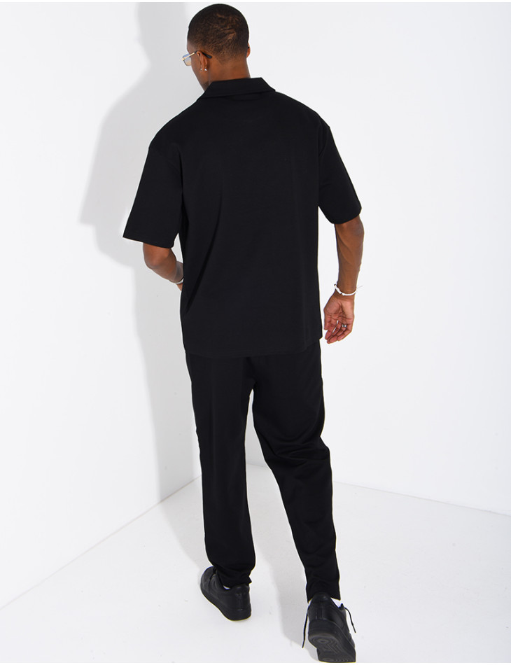 Ensemble polo zippé oversize et pantalon assorti