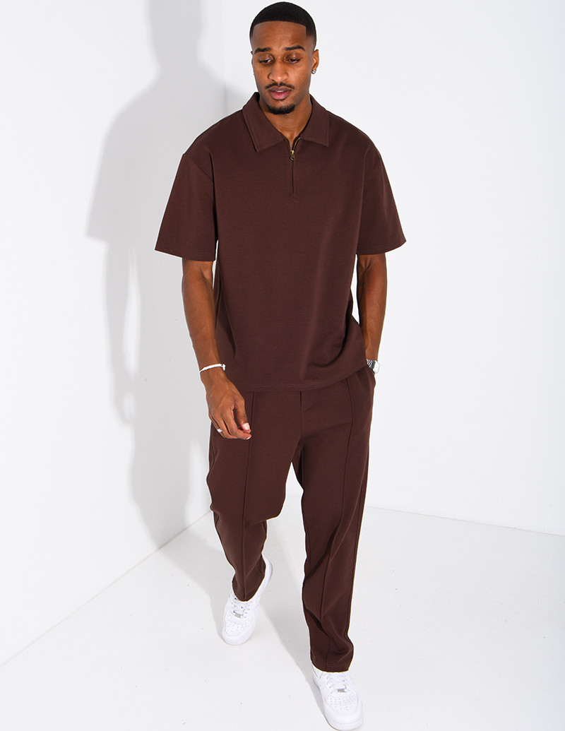 Oversized zippered polo set...