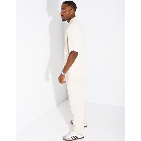 Oversized zippered polo set with matching pants