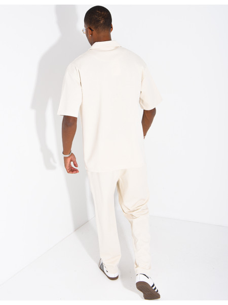 Oversized zippered polo set with matching pants