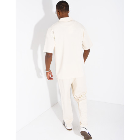 Oversized zippered polo set with matching pants