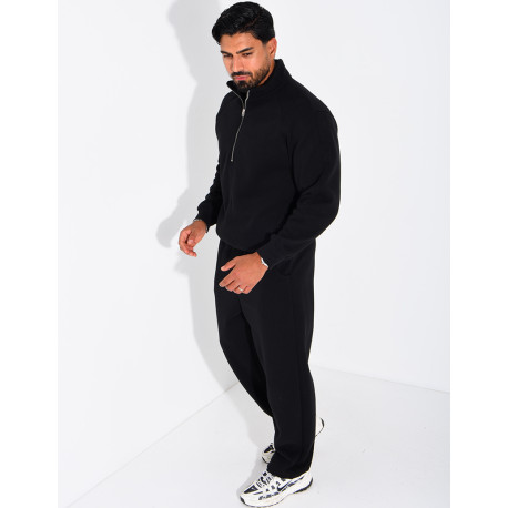 Men's Knit Set with Zip-Up Sweatshirt and Pants