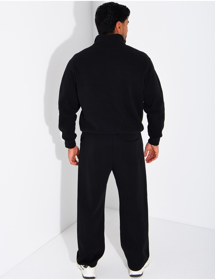 Men's Knit Set with Zip-Up Sweatshirt and Pants