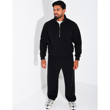 Men's Knit Set with Zip-Up Sweatshirt and Pants