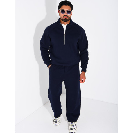 Ensemble en maille sweat zippé et pantalon homme